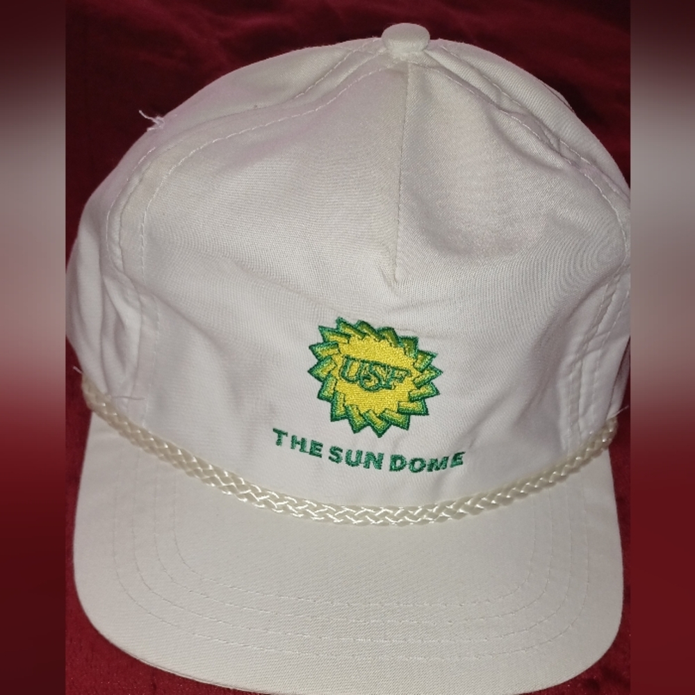 New White 'The Sun Dome' Embroidered Cap with Sun Logo